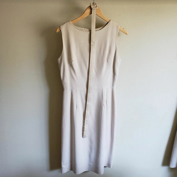 1950s Vintage Pencil Dress Belt Set in Beige Stone or Taupe Miss Ruth - Picture 2 of 7